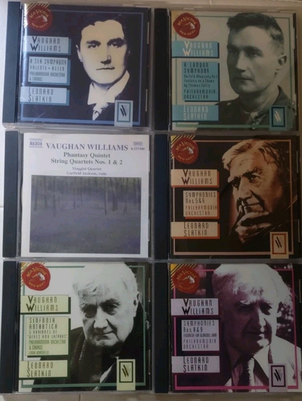 Vaughan Williams The 9 Symphonies 6 CD Box Set Leonard Slatkin Philharmonia RCA